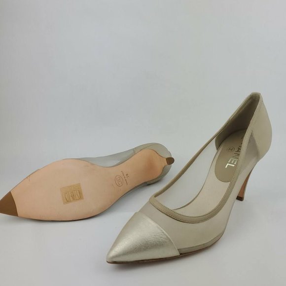 Chanel Metallic Mesh Leather Pump CHANEL - Picture 6 of 13